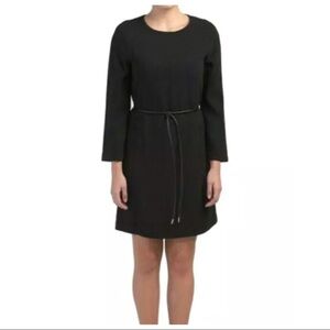 Theory Raglan Shift Dress Maxyne Crepe Black 3/4 Sleeve w/ pockets